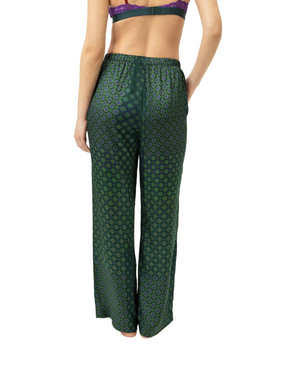 Calças Joggers de Pijama Pelo Tornozelo com Estampado Verde-escuro-2