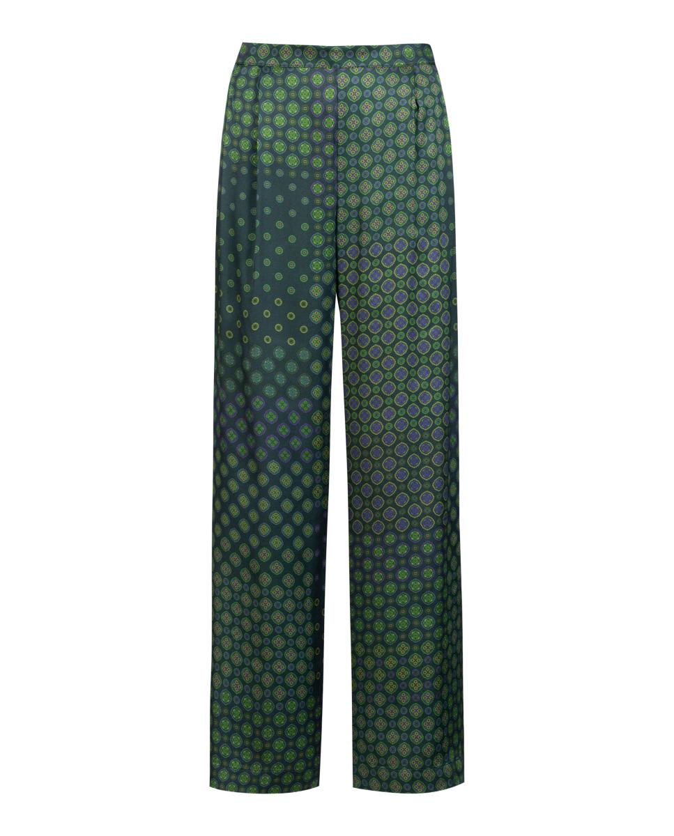 Calças Joggers de Pijama Pelo Tornozelo com Estampado Verde-escuro-4