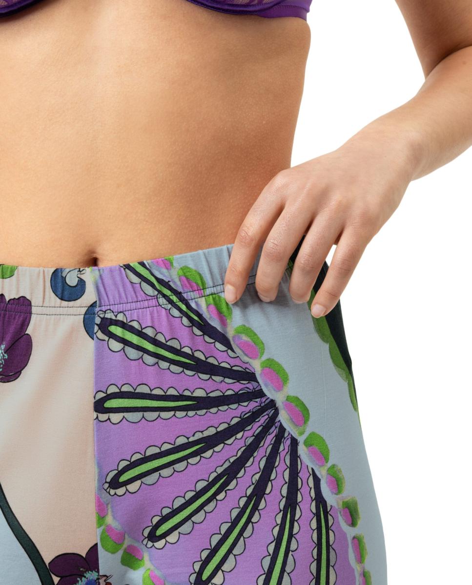 Calças de Pijama com Estampado e Perna Regular Roxo-3
