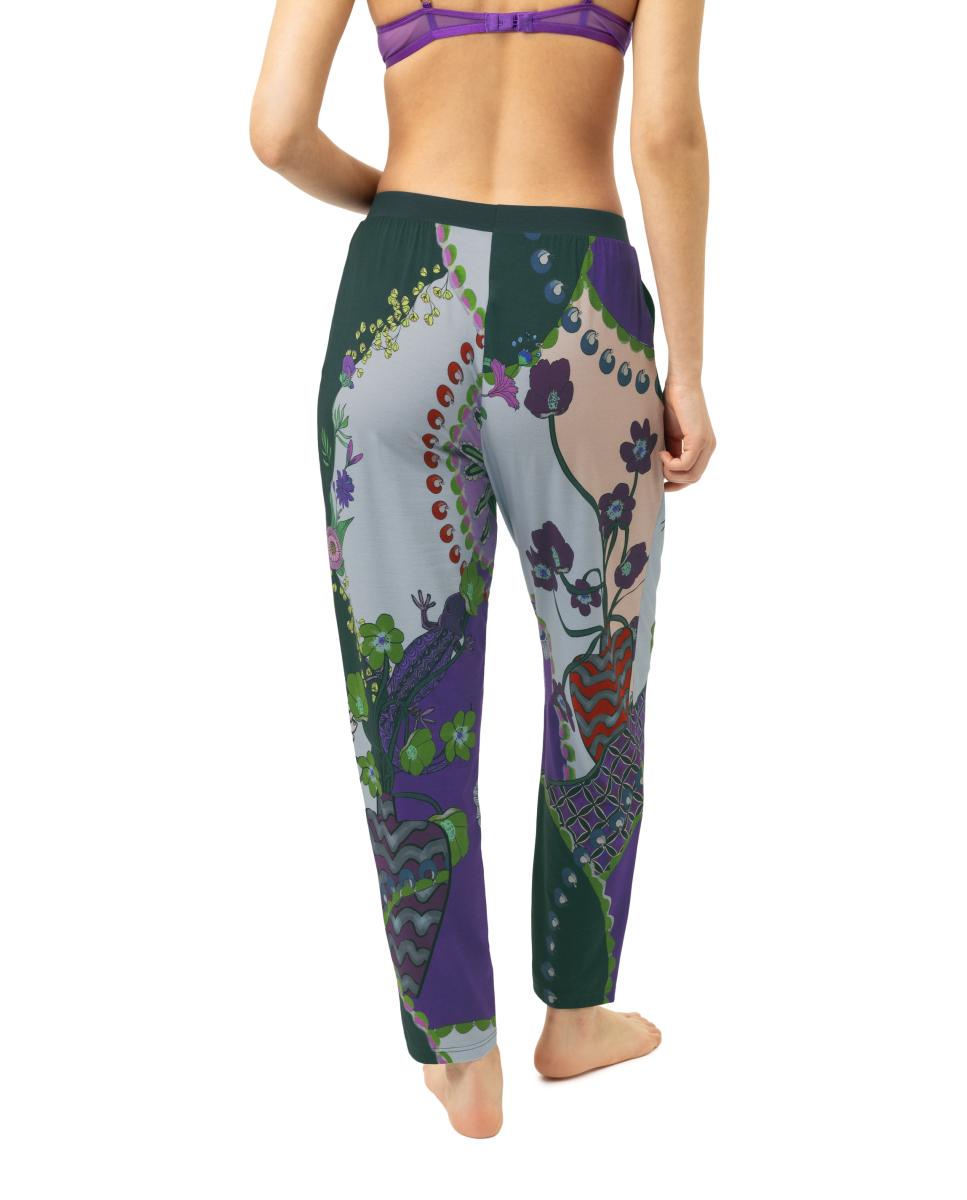 Calças Joggers de Pijama Pelo Tornozelo com Estampado Roxo-2