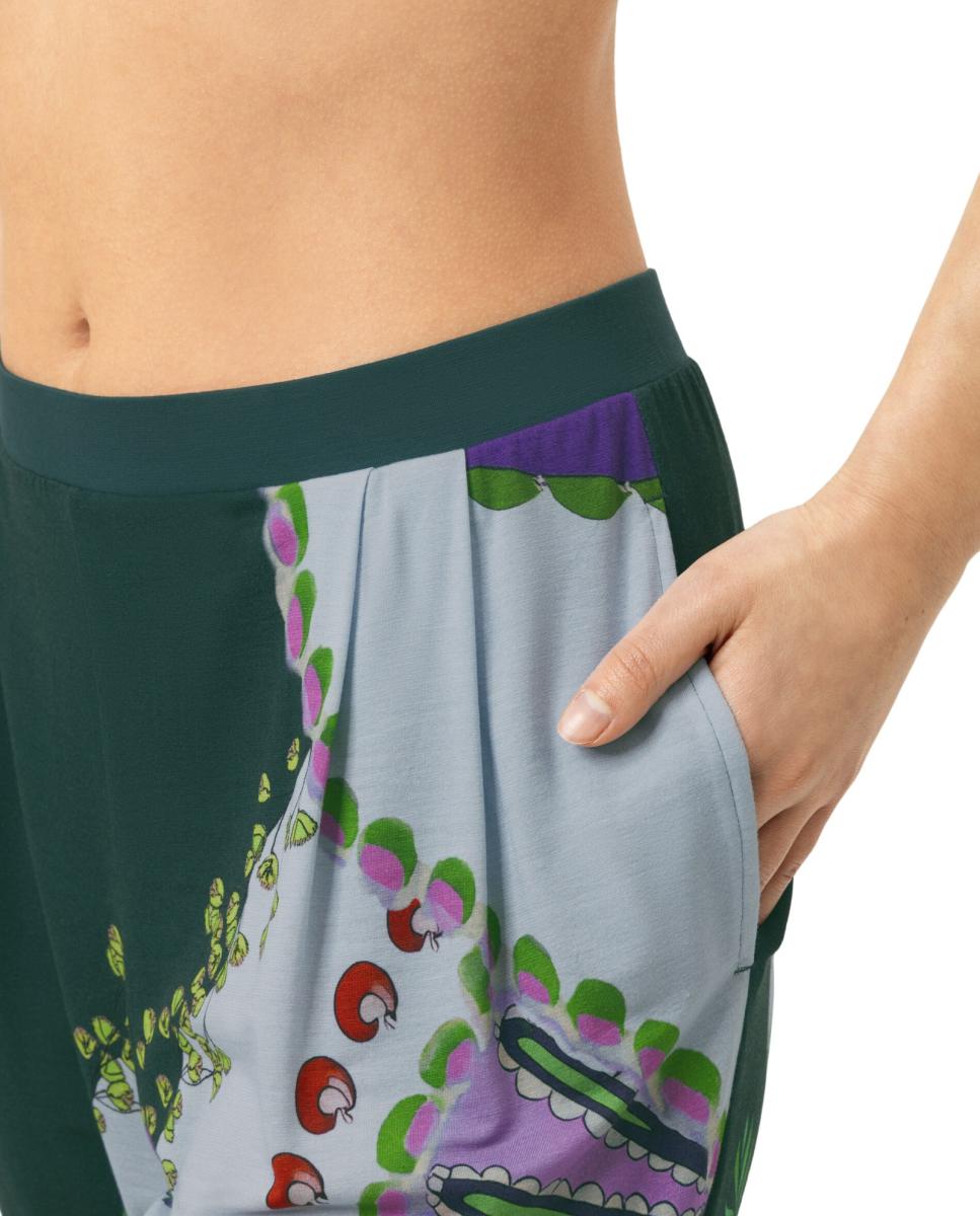 Calças Joggers de Pijama Pelo Tornozelo com Estampado Roxo-3