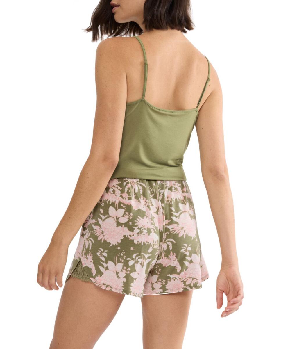 Calções de Pijama Confecionados em Tencel? Modal. Verde-2