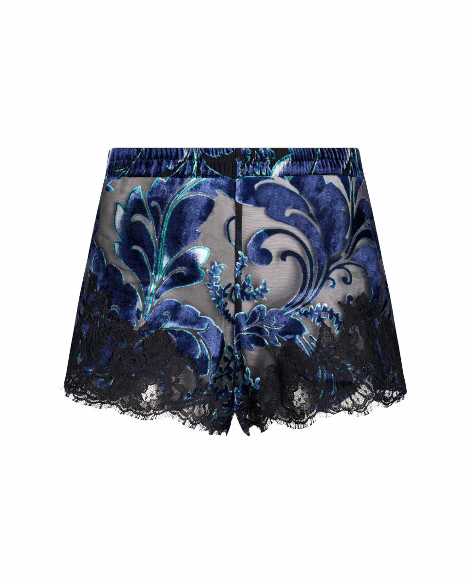 Calções de Pijama de Seda Pretos-2