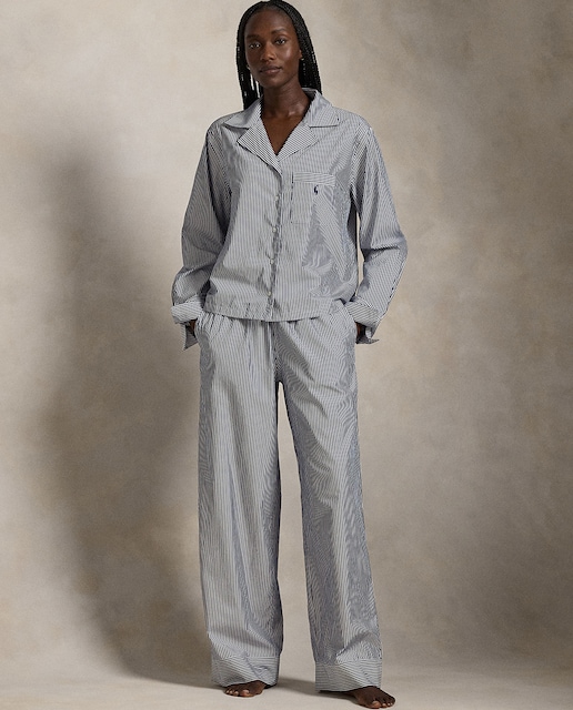 Imagen 0 de Pijama largo de mujer a rayas