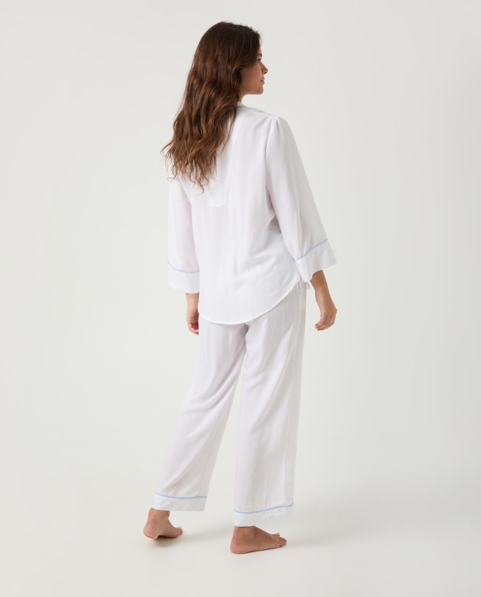 Pijama de Tecido Branco-2
