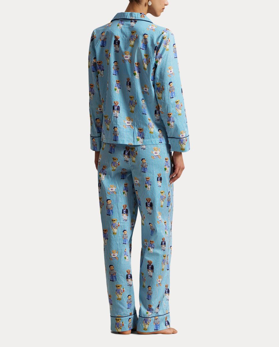Pijama de Cetim com Polo Bear Azul-2