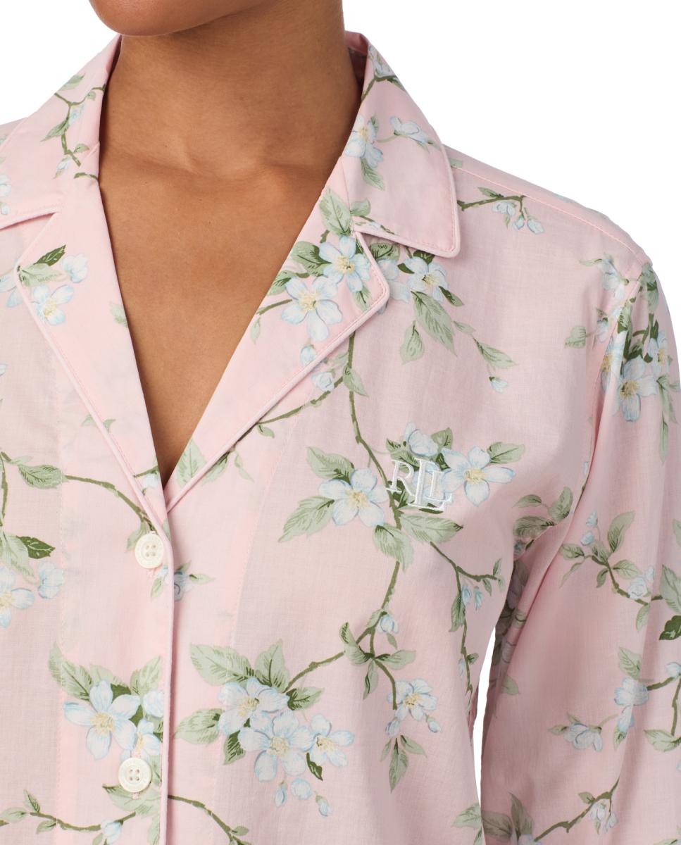 Pijama de Manga Comprida de Algodão e Viscose Verde-claro-3