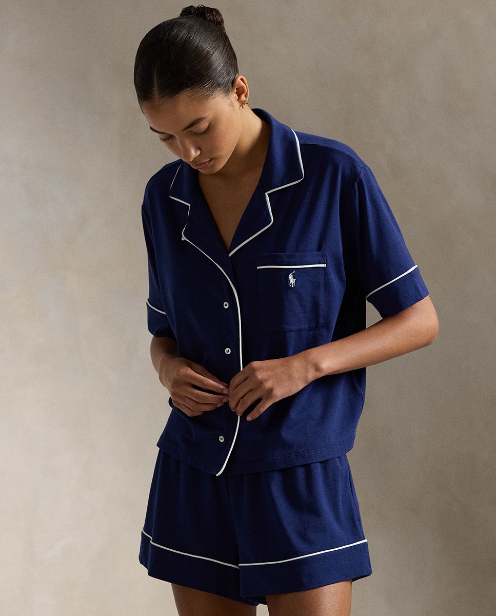 Imagem 0 de Pijama Curto com Vivos em Contraste