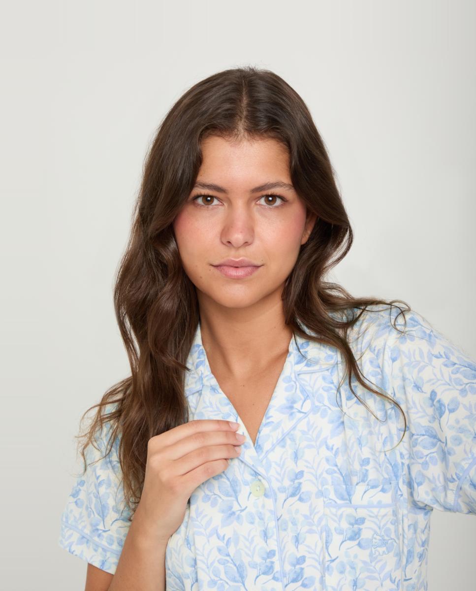 Pijama Curto de Malha Branco-3