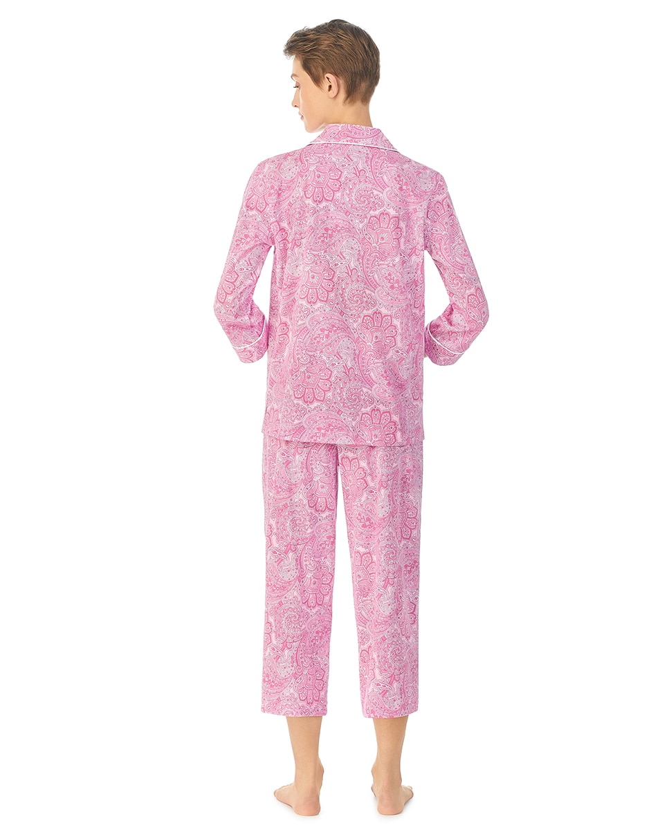 Calças de Pijama Capri Rosa-2