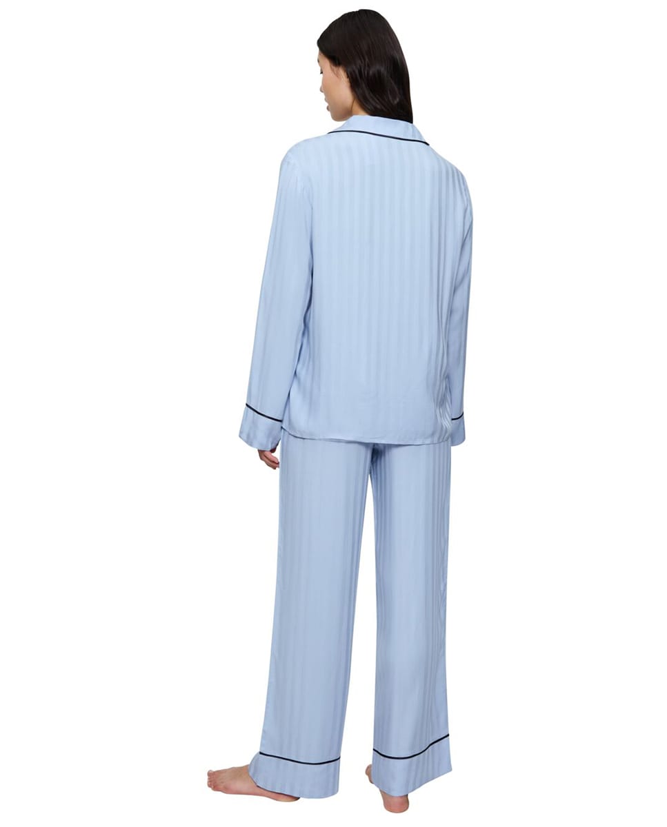 Pijama Clássico Estilo Boyfriend Confecionado em Viscose Azul-claro-2