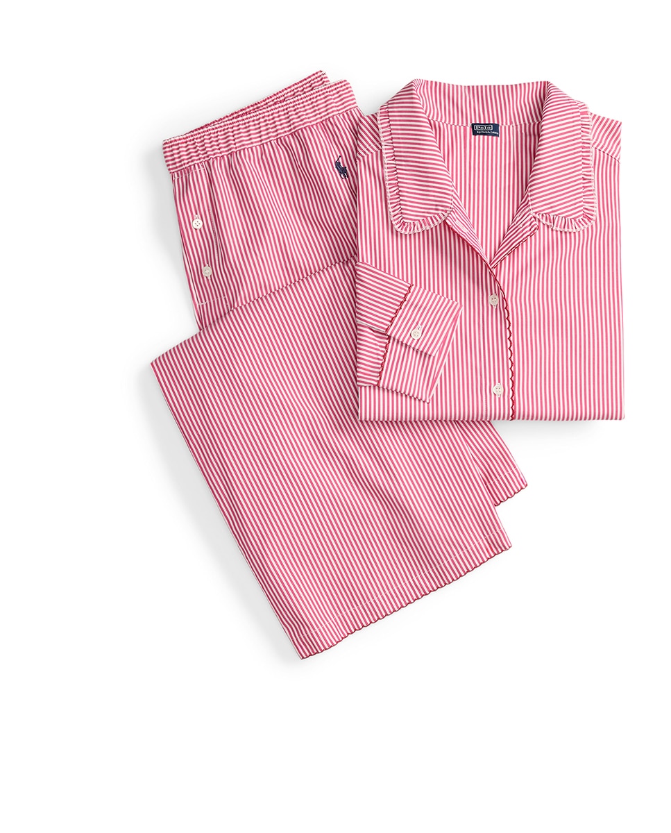 Pijama de Popelina com Manga Comprida - Rosa Rosa-5