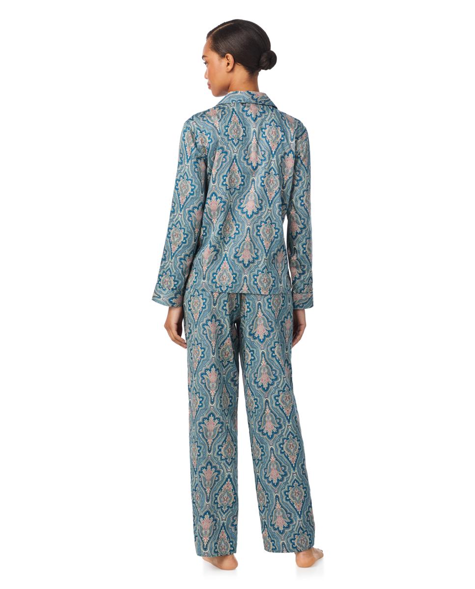 Pijama de Algodão e Viscose Azul-2