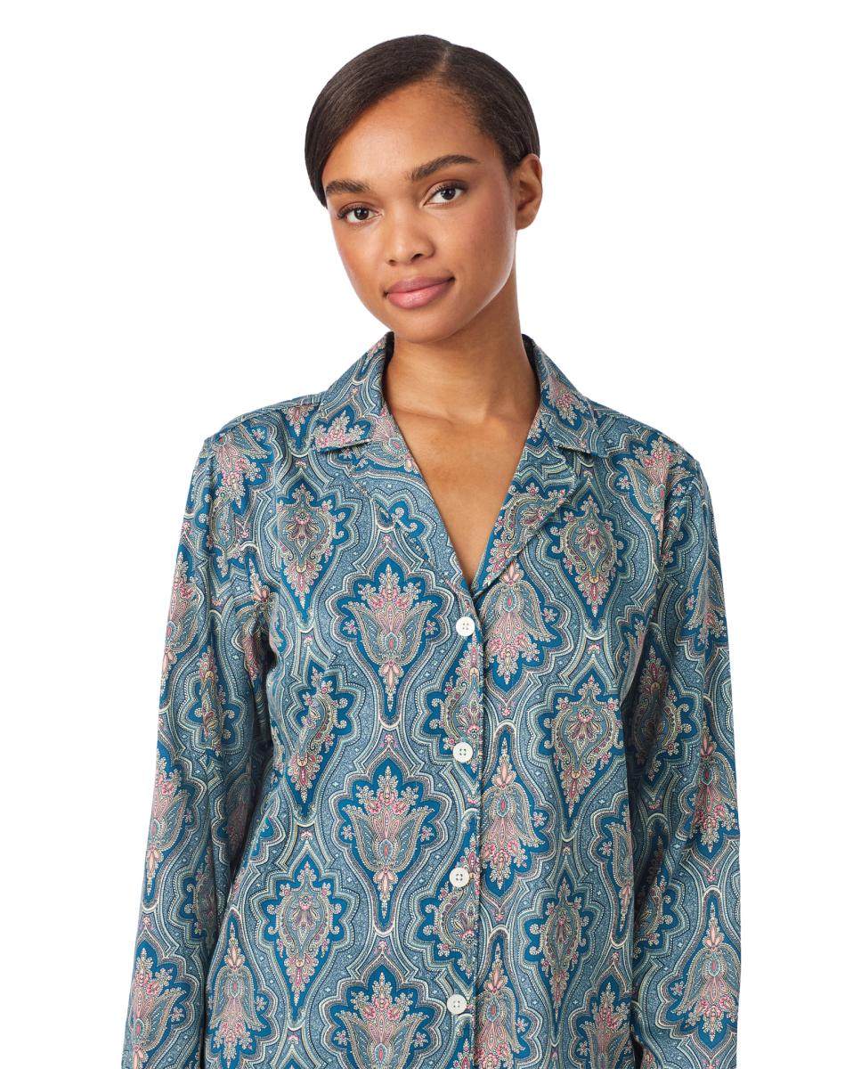 Pijama de Algodão e Viscose Azul-3