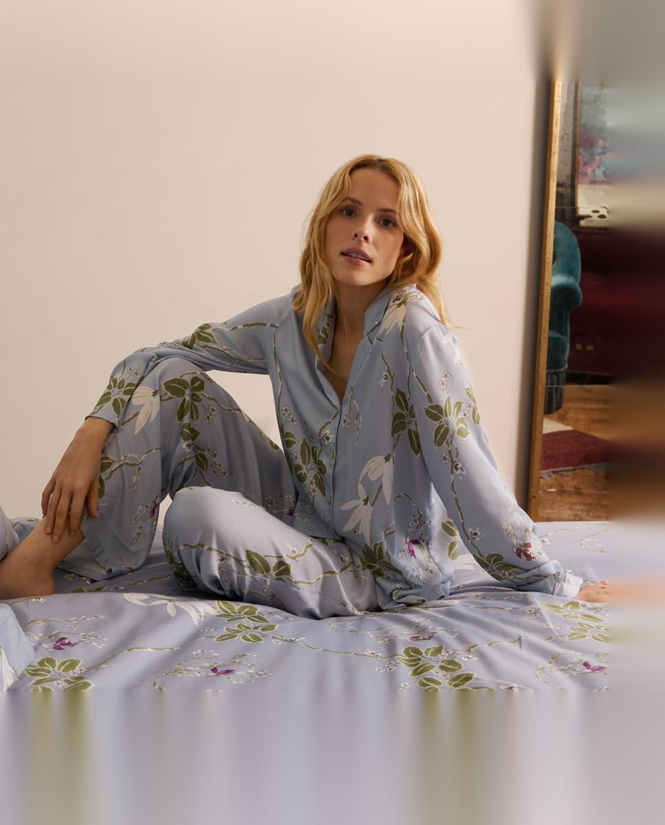 Pijama Estampado - Azul Azul-5