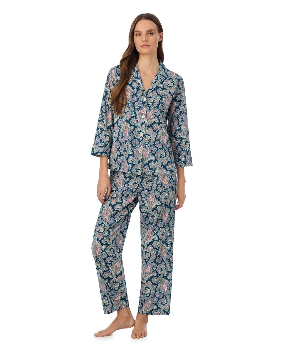 Imagen 0 de Pijama de mujer de manga francesa y pantalón largo Azul