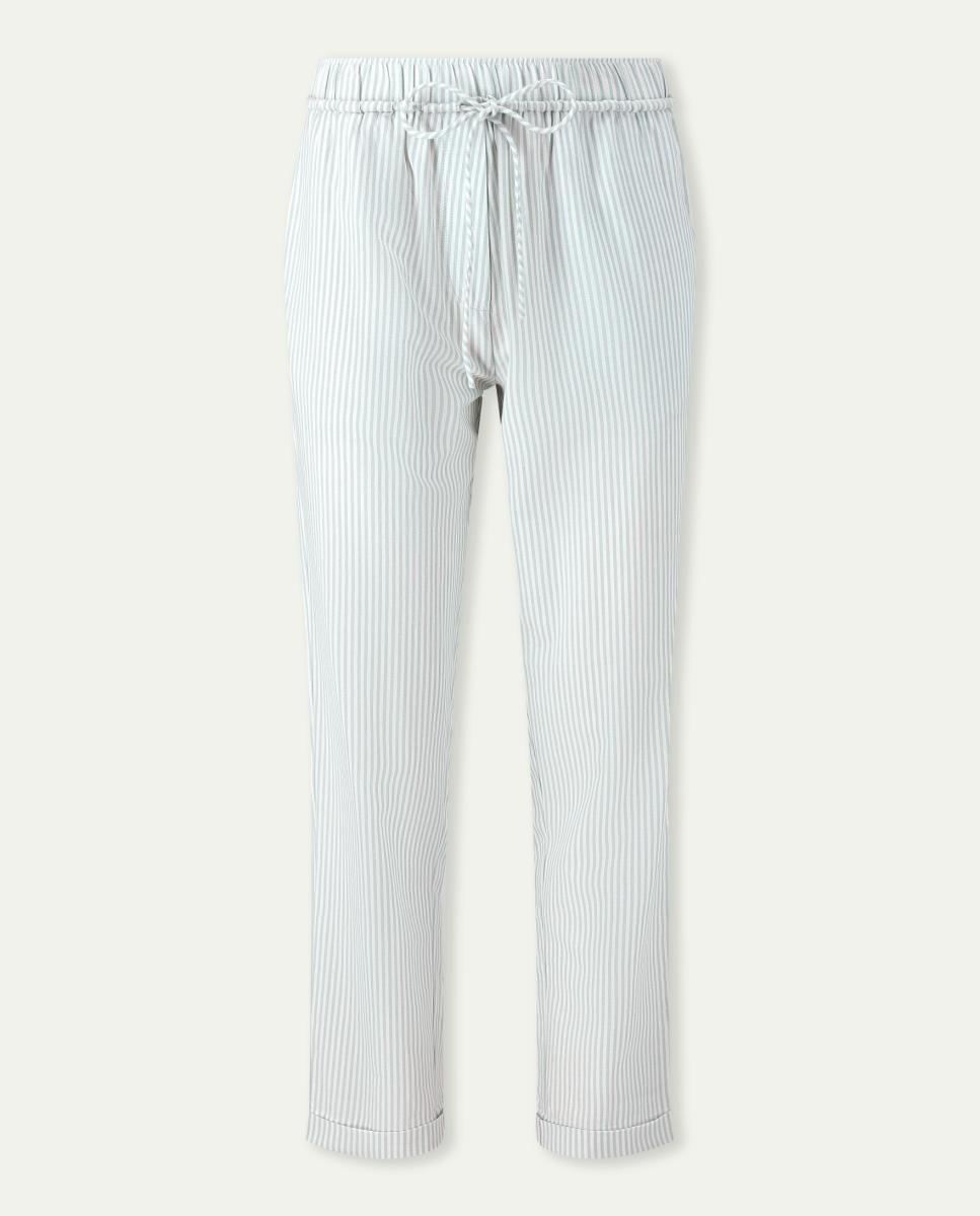 Calças de Pijama às Riscas Verde-claro-2