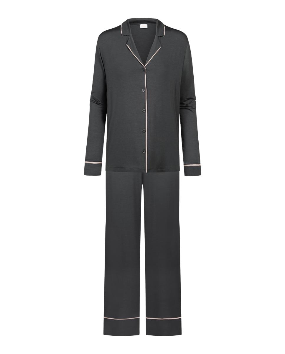 Pijama com Camiseiro e Calças Largas Cinzento-escuro-5