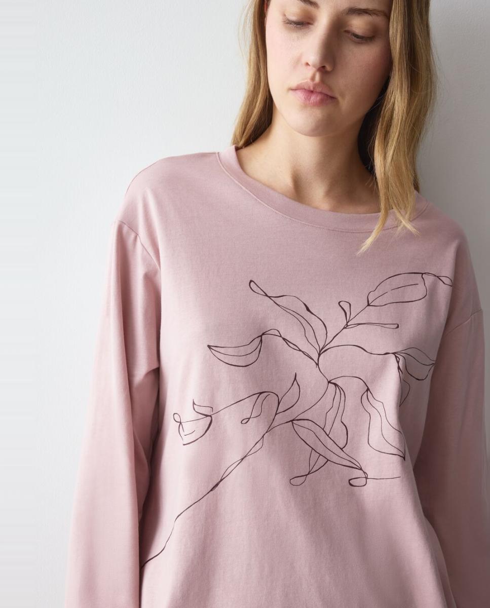 Pijama de Malha 100% Algodão Suave e Transpirável Grená-3
