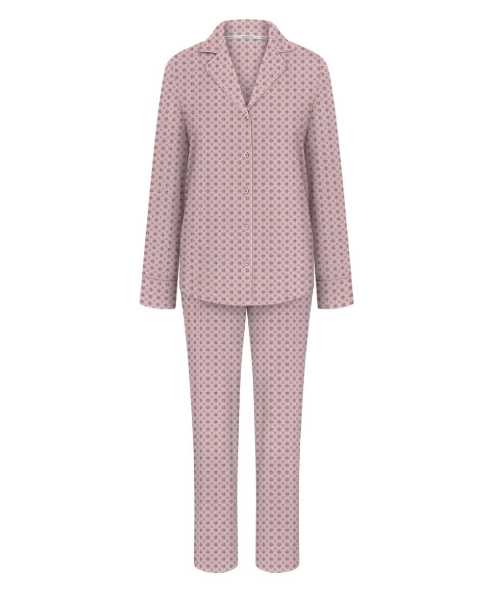 Pijama Completo de Top Abotoado e Calças com Bolsos e Cintura Elástica, Confecionado em Tecido Suave e Transpirável de Viscose Ecovero. Rosa-claro-3