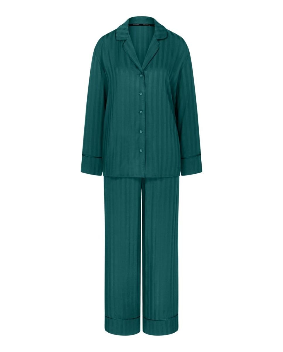 Pijama Clássico Estilo Boyfriend Confecionado em Viscose Verde-4