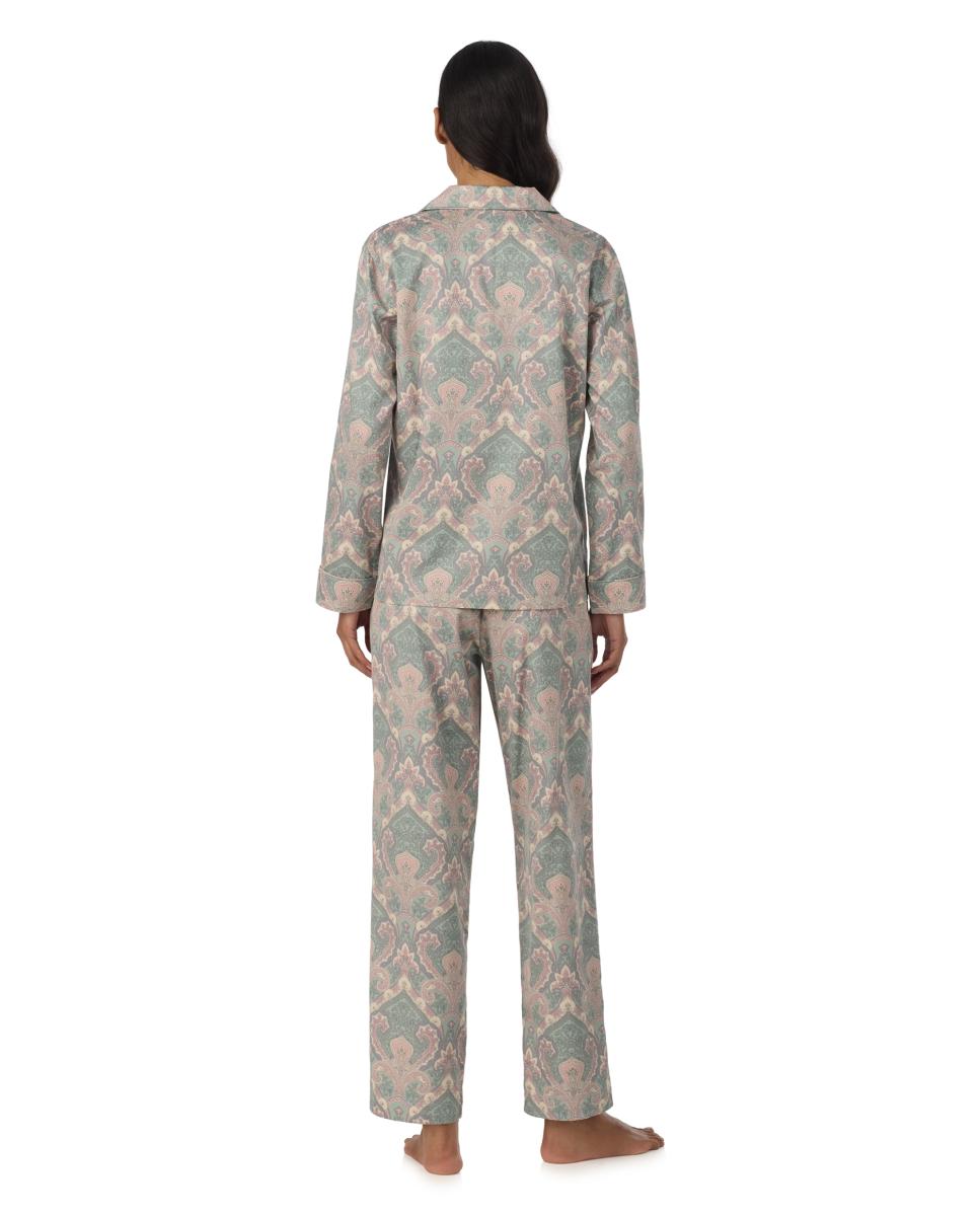 Pijama de mujer manga larga pantalón largo - Lauren - Verde Verde-2