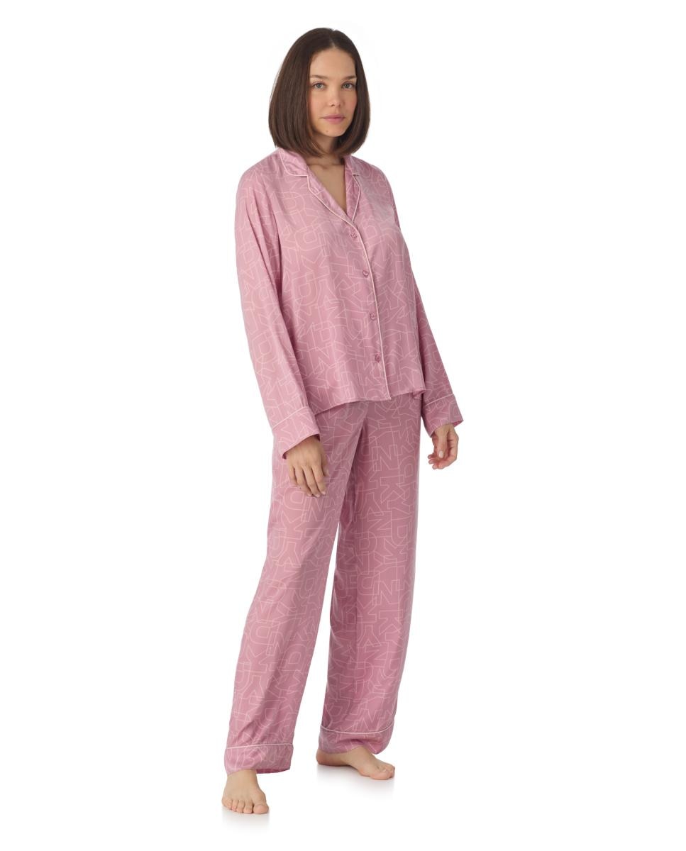Pijama de Calças com Manga Comprida Rosa-2