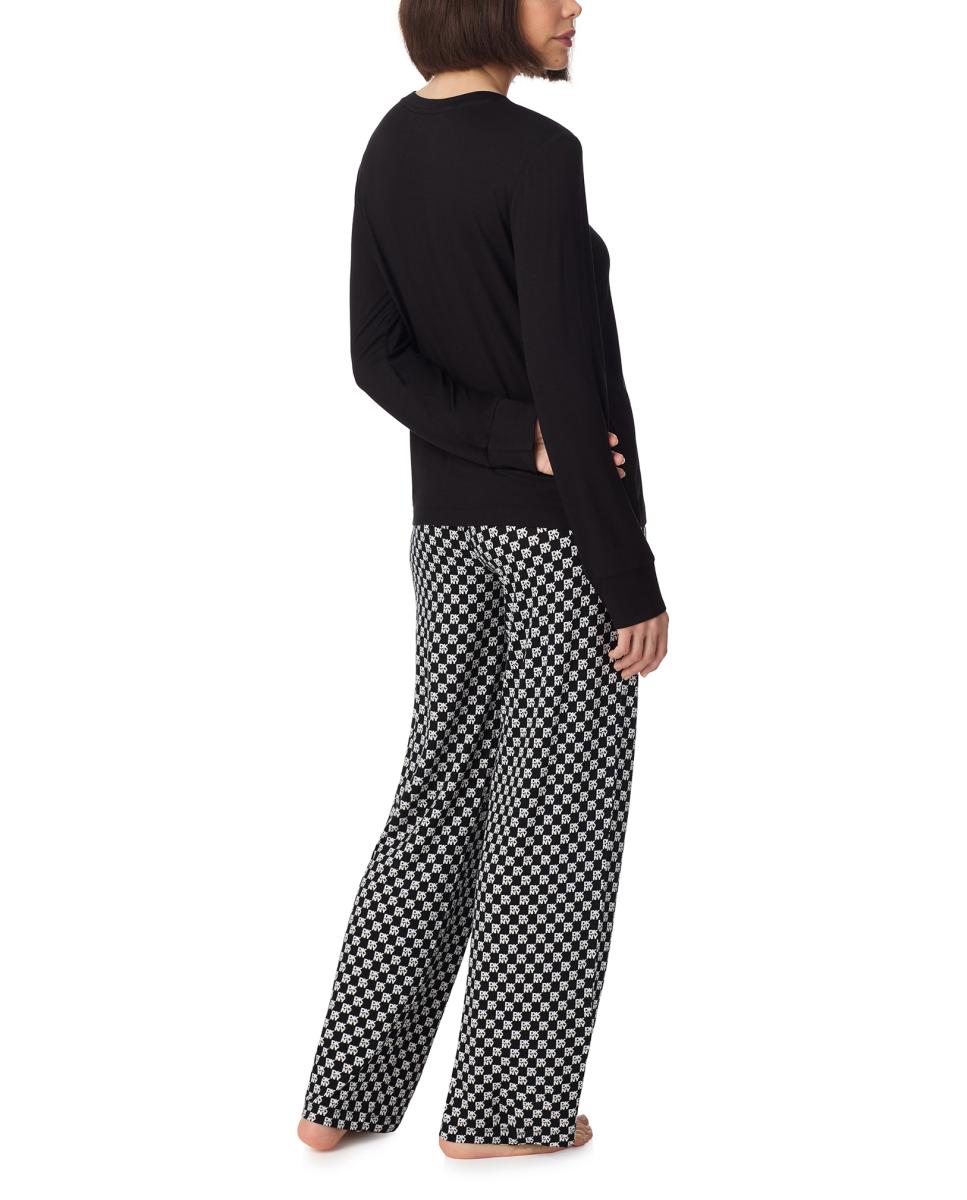 Pijama de mujer largo - DKNY - Negro Negro-2