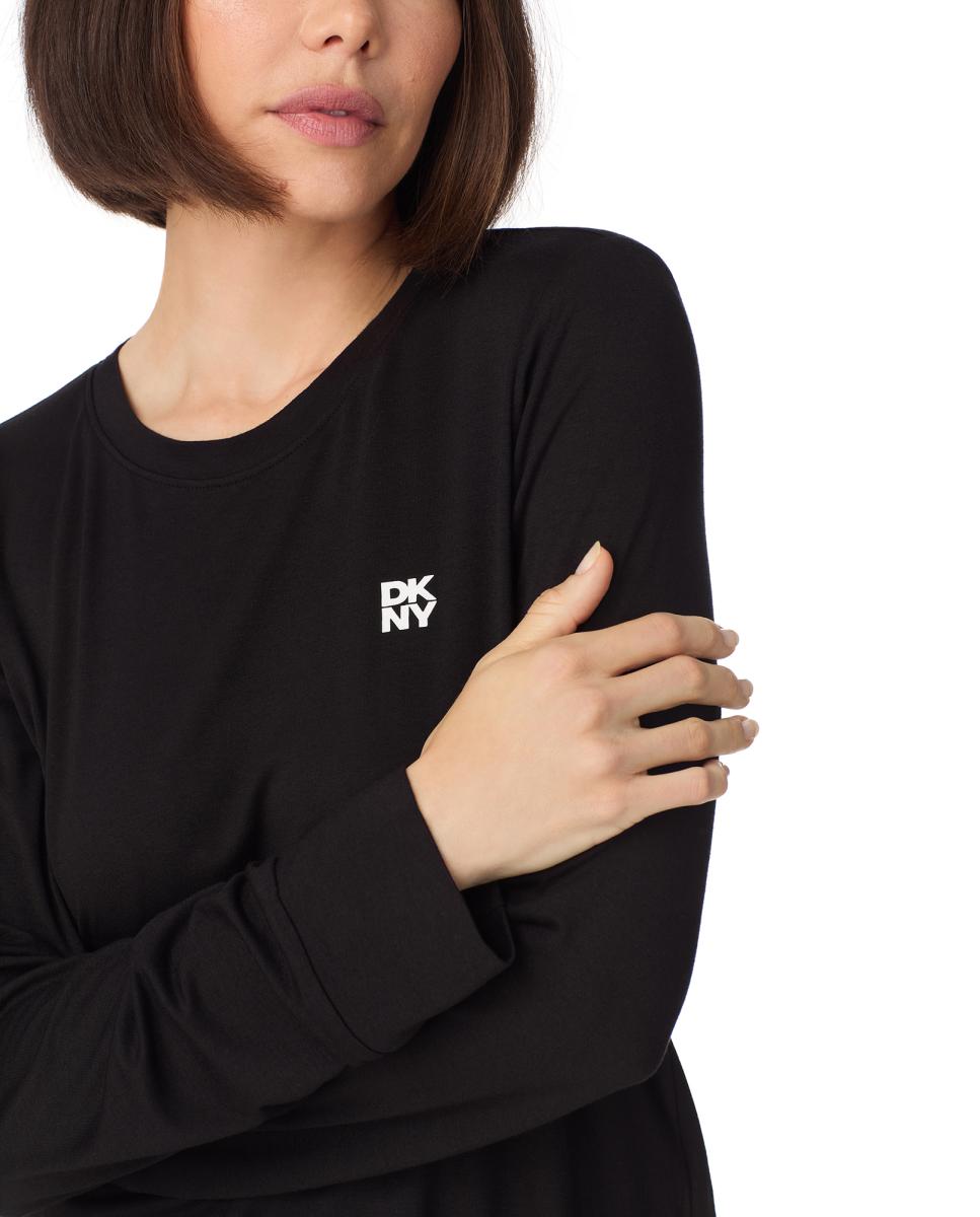 Pijama de mujer largo - DKNY - Negro Negro-3