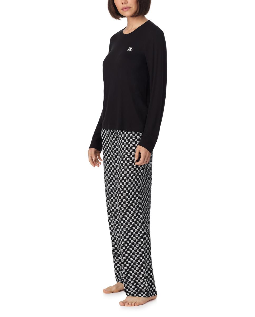 Pijama de mujer largo - DKNY - Negro Negro-4