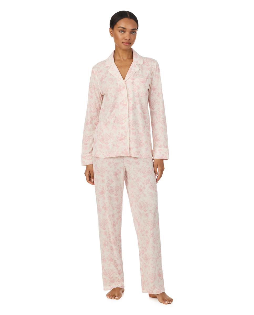 Pijama de mujer de algodón y viscosa - Lauren - Rosa Rosa-1