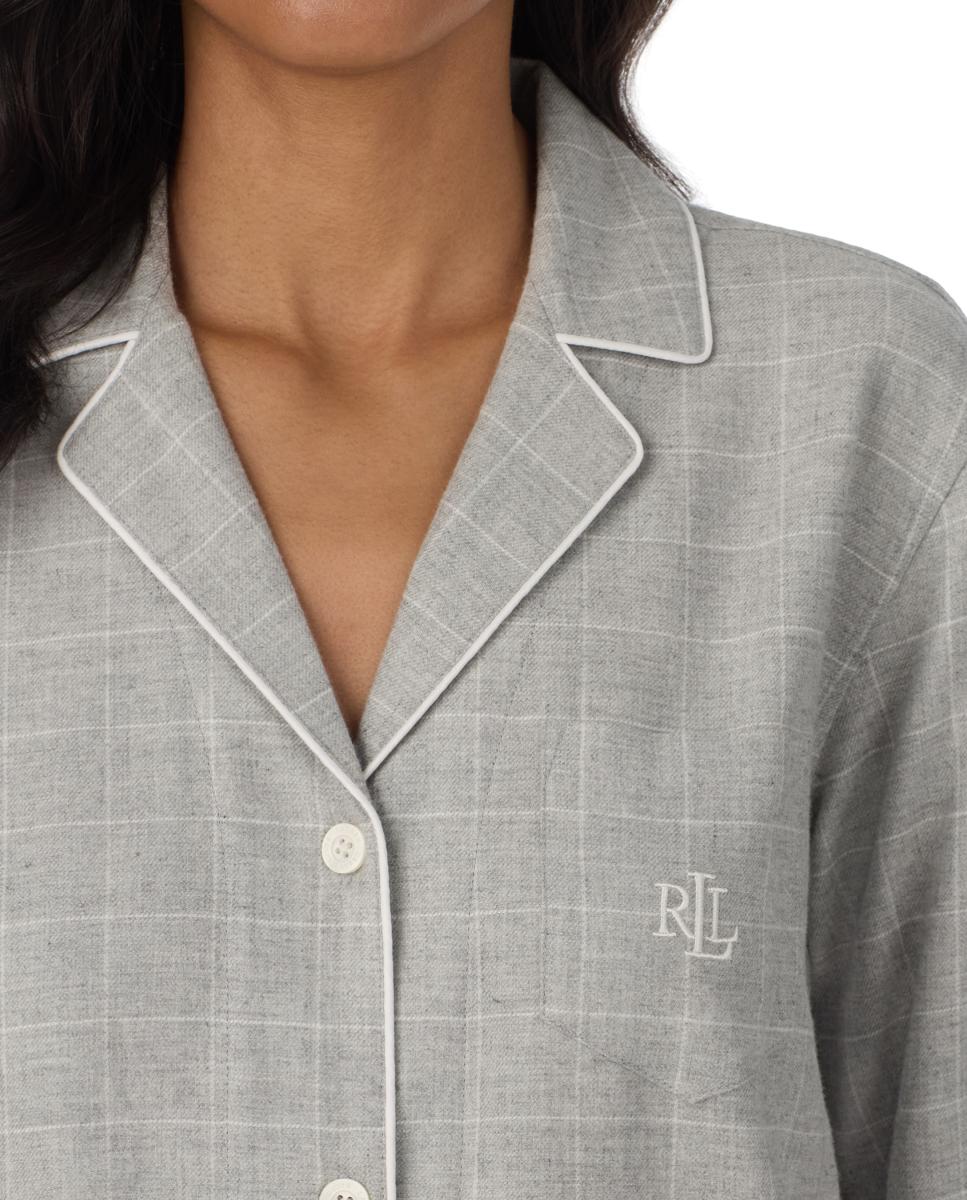 Pijama de mujer de algodón y viscosa - Lauren - Gris claro Gris claro-2