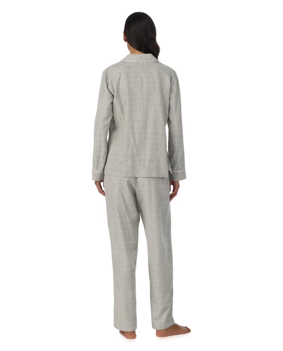 Pijama de mujer de algodón y viscosa - Lauren - Gris claro Gris claro-3
