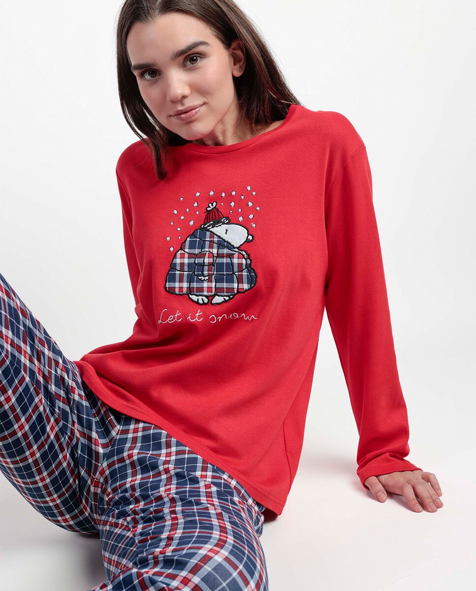 Pijama Comprido Vermelho-4