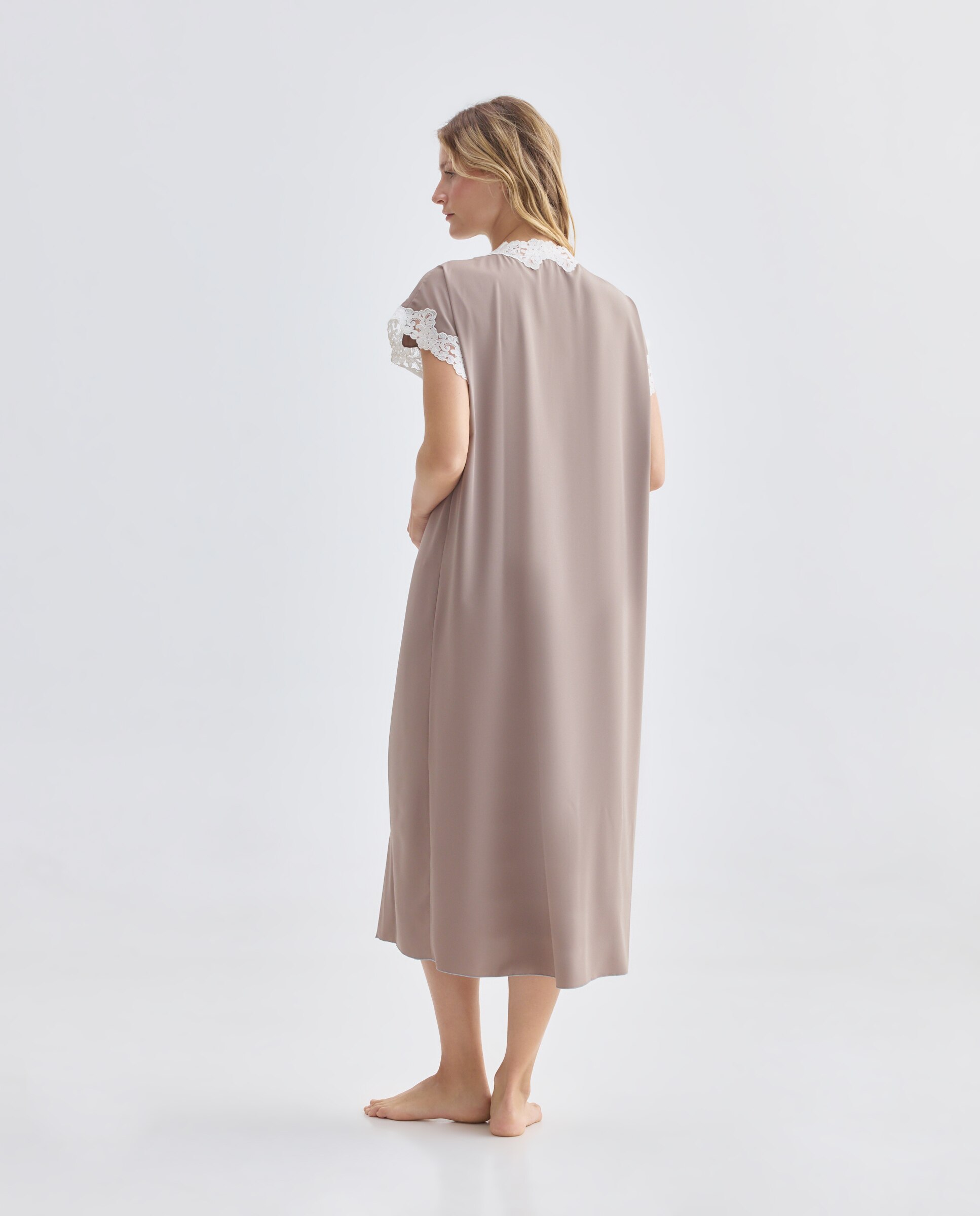 Camisa de Dormir Midi Castanho-claro-2