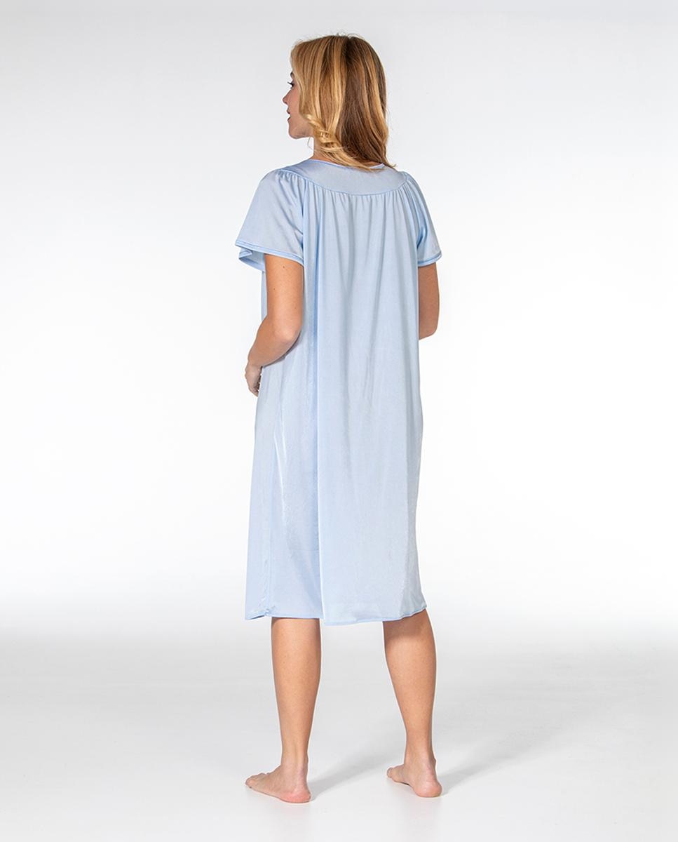 Camisa de dormir curta com peça superior Azul-claro-3