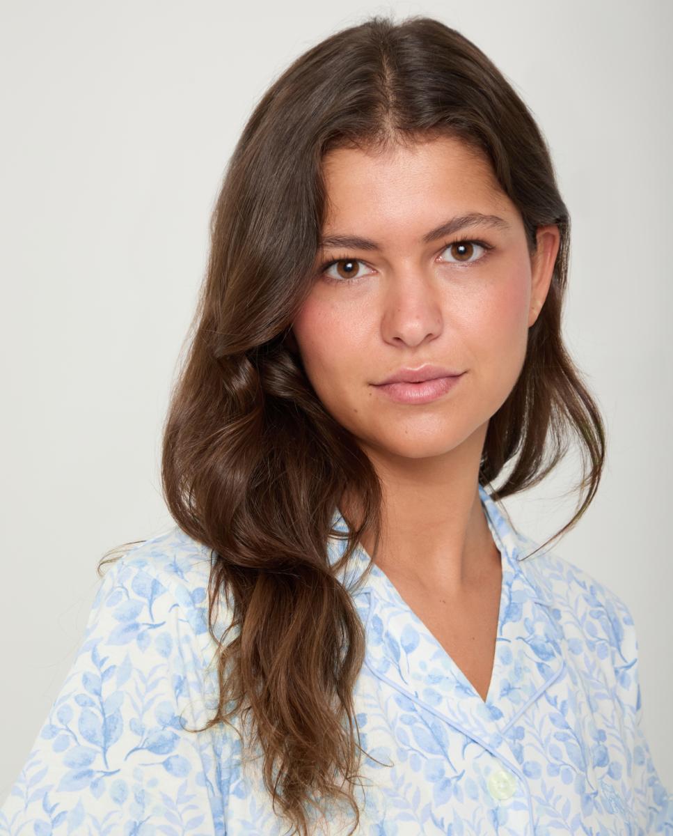 Camisa de Dormir Aberta de Malha Branco-3