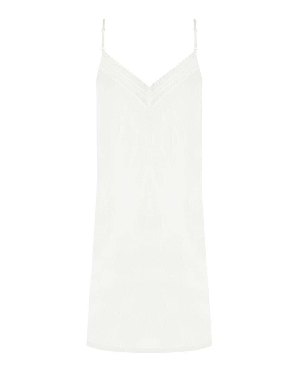 Camisa de Dormir de Alças Finas e Malha Extra Suave Cru-2