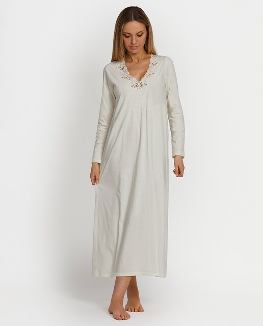 Imagem 0 de Camisa de Dormir Comprida com Manga Comprida