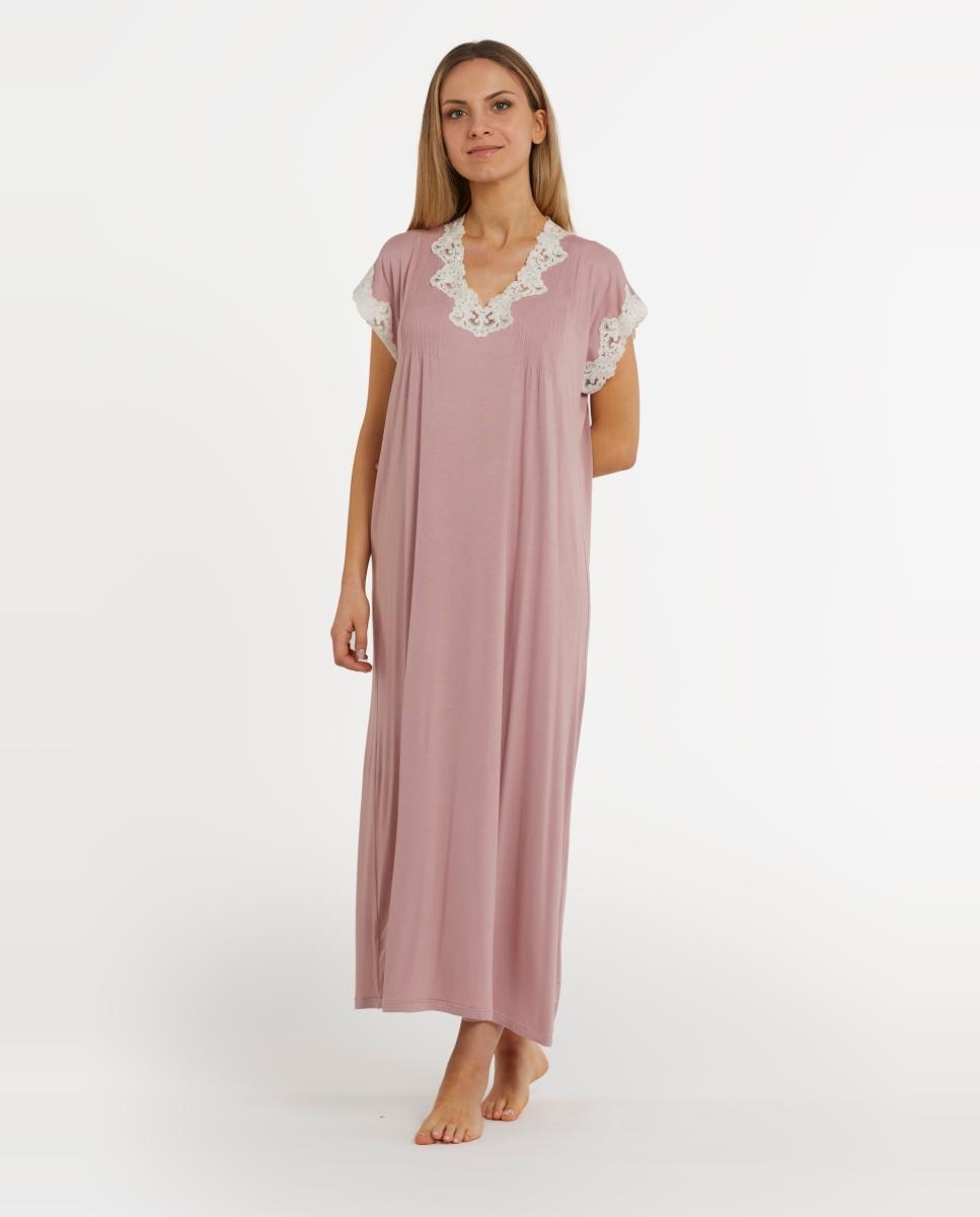 Imagem 0 de Camisa de Dormir Kaftan Comprida com Renda