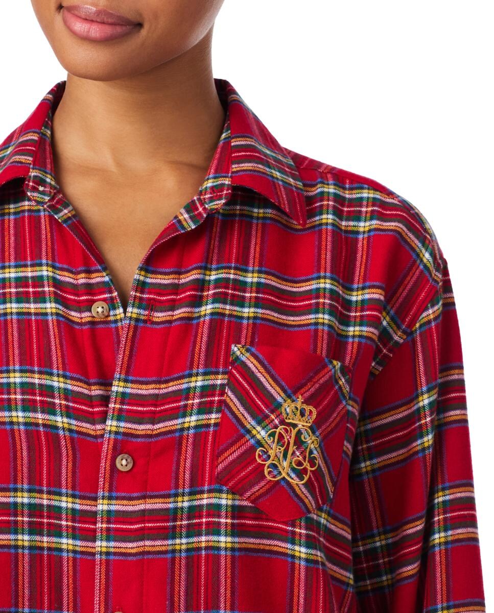 Camisa de Algodão e Viscose Vermelho-3