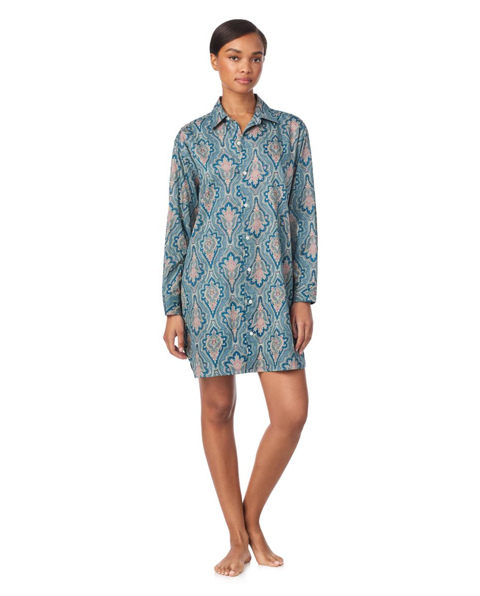 Camisa de Algodão e Viscose Azul-1