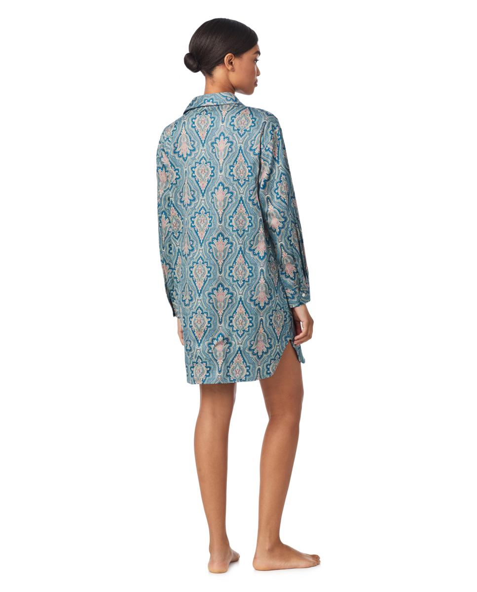 Camisa de Algodão e Viscose Azul-2