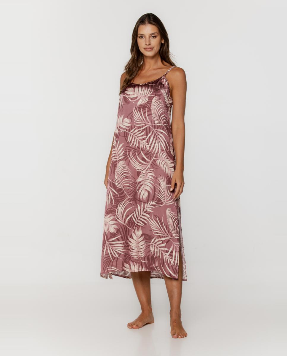 Imagem 0 de Camisa de Dormir Comprida Estampada com Alças