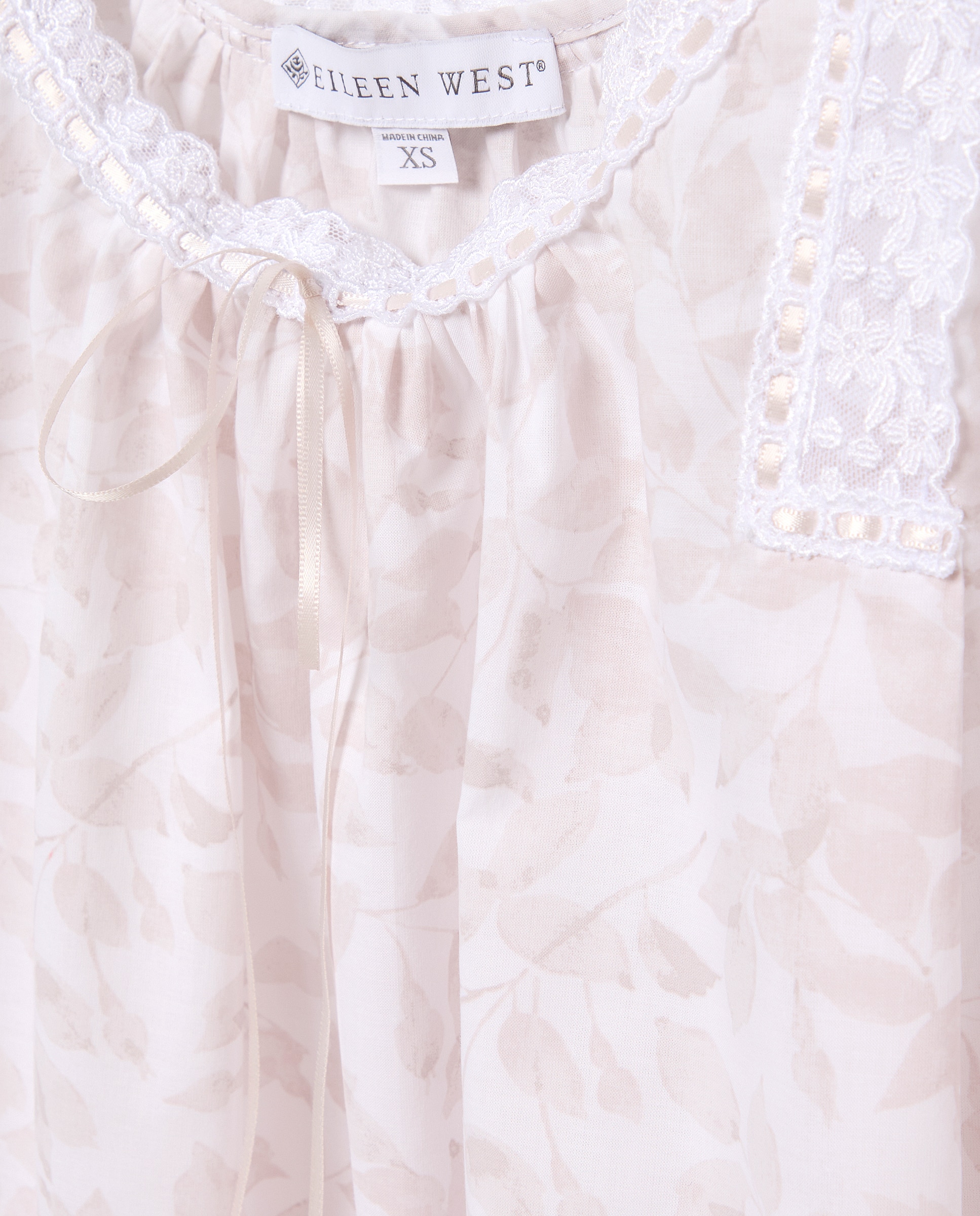 Camisa de dormir curta de mulher Branco-4