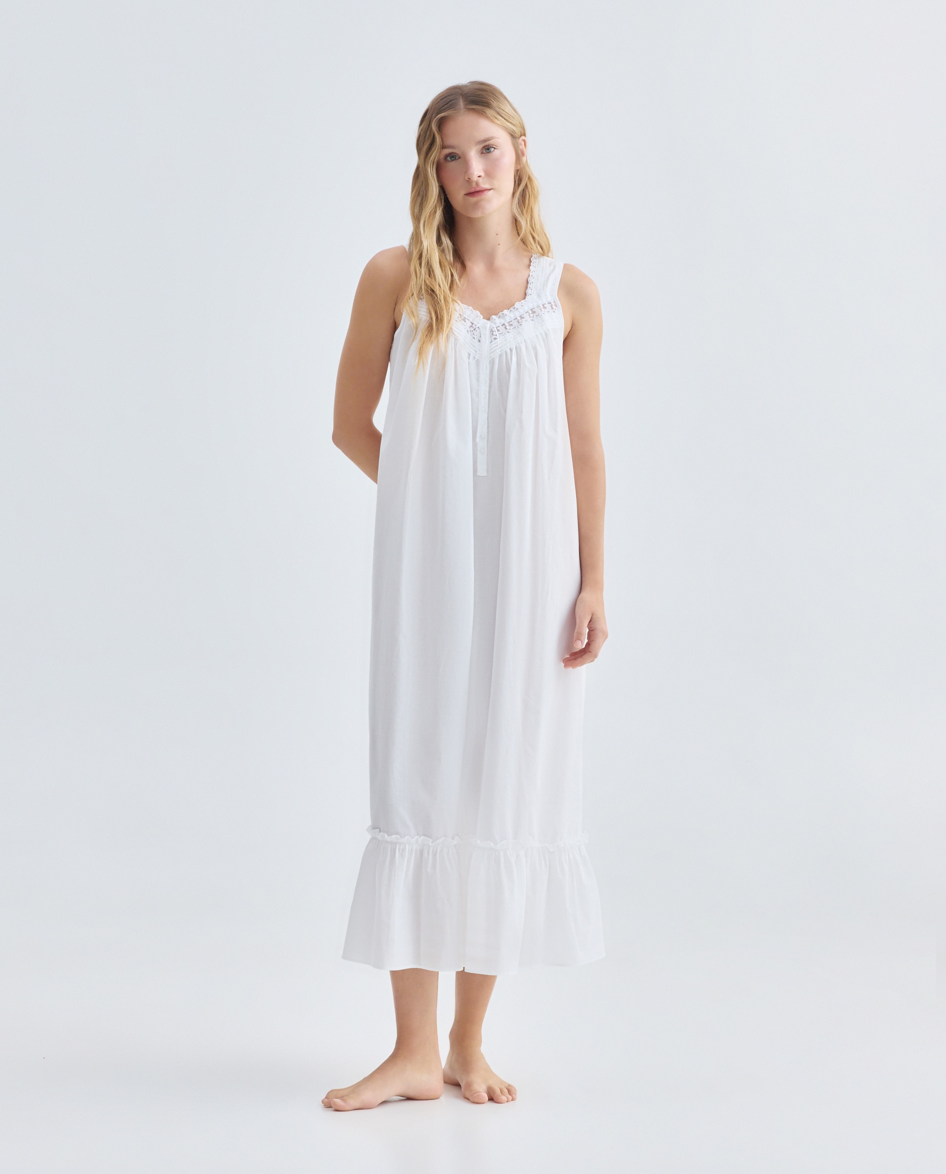 Camisón corto de mujer - Eileen West - Blanco Blanco-1