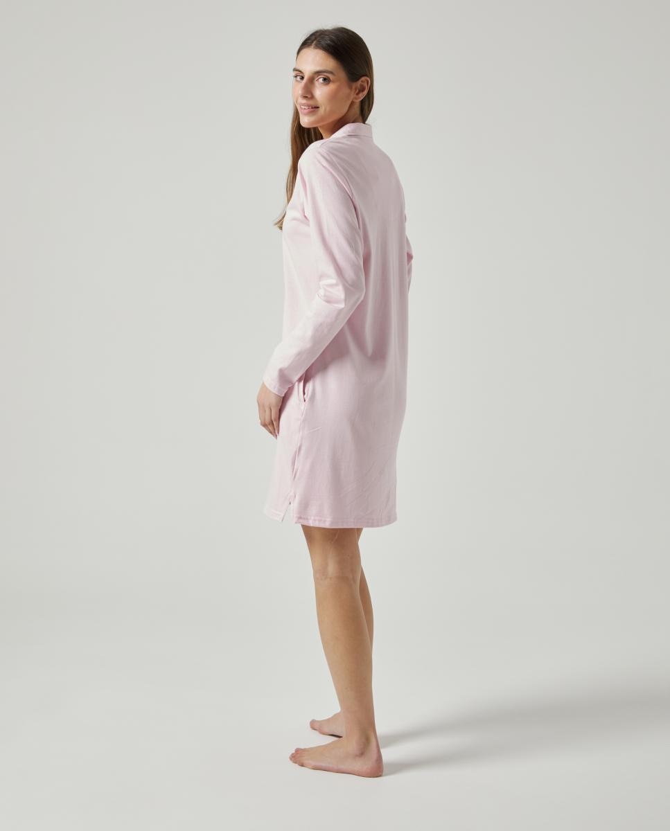Camisola de Dormir com Mangas e Estampado Rosa-2