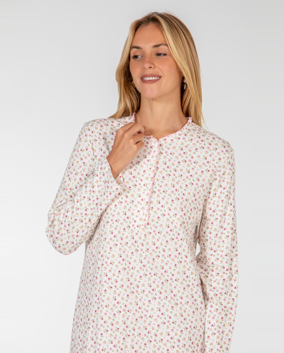 Camisón corto con adorno en escote - Mitjans - Rosa Rosa-3