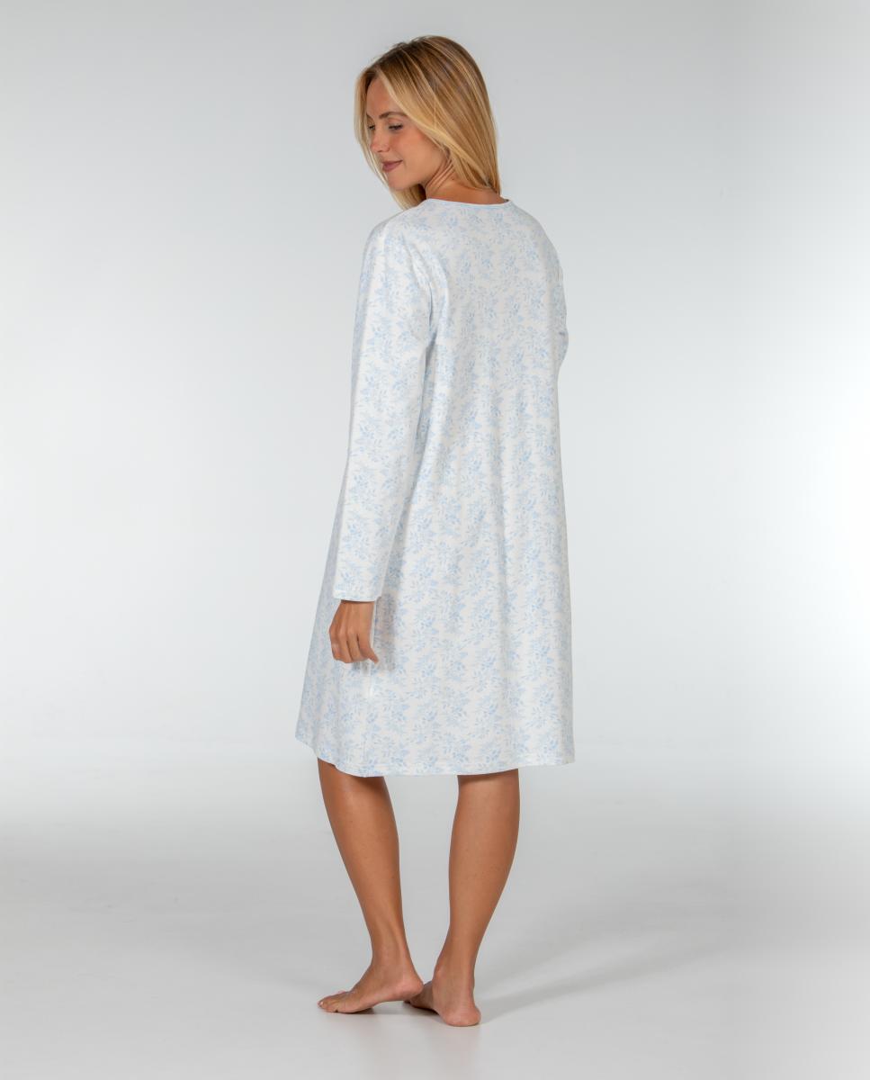 Camisón de mujer mitjans manga larga - Azul Azul-2