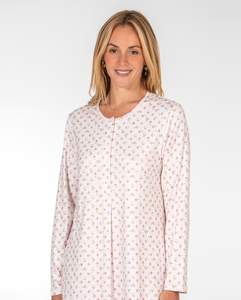 Camisa de Dormir Curta. Rosa-3